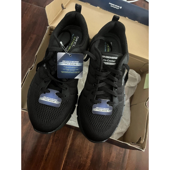 Skechers Shoes Black Men Sport Extra Wide Memory Foam Slipon Comfort Walk 52619E